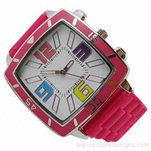 Unique trendy big Europe design unisex square Japan movement wholesale gift silicone watch